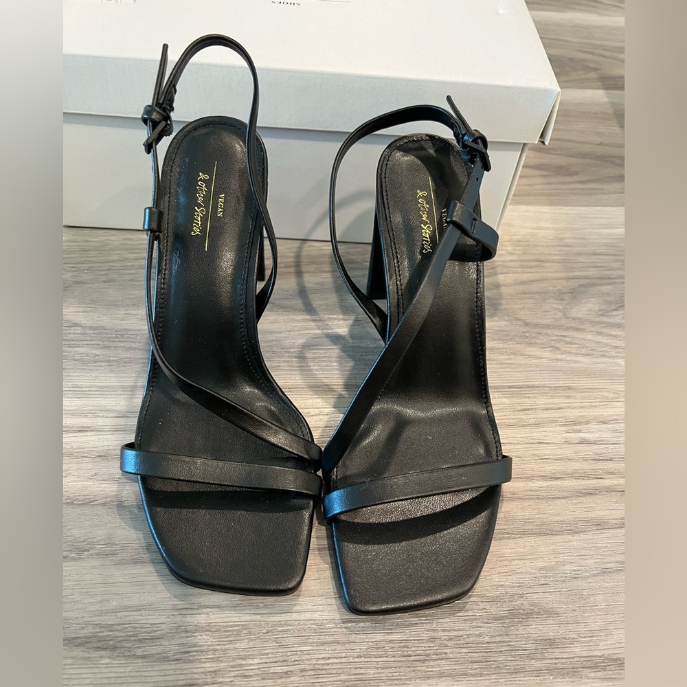NIB & Other Stories Strappy Heels Black Sandals 7 37 - Picture 2 of 3